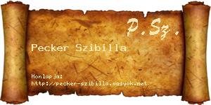 Pecker Szibilla névjegykártya